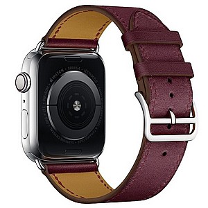 רצועת עור מדגם Replacement Leather Band מבית LaTera לשעון חכם מדגם: Apple Watch 42mm/44mm/45mm (צבע Purplish Red) רצועת עור מדגם Replacement Leather Band מבית LaTera לשעון חכם מדגם: Apple Watch 42mm/44mm/45mm (צבע Purplish Red)