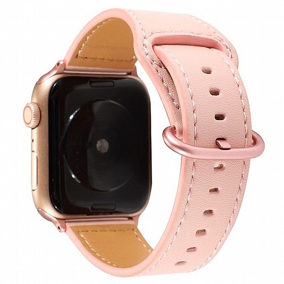 ����� ��� ���� Solid Genuine Leather Band ���� LaTera ����� ��� ����: Apple Watch 42mm/44mm/45mm (��� Pink)