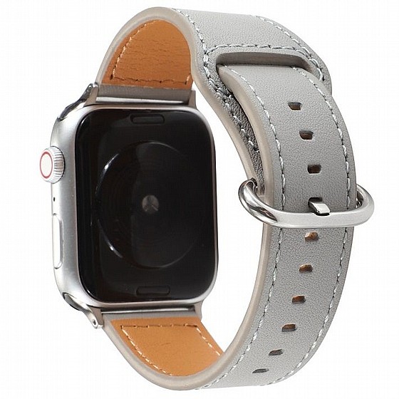 ����� ��� ���� Solid Genuine Leather Band ���� LaTera ����� ��� ����: Apple Watch 38mm/40mm/41mm (��� Grey)