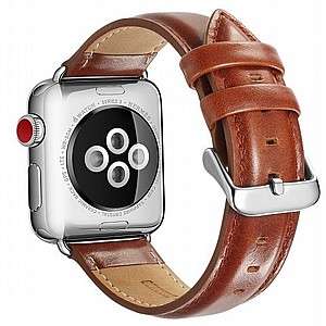 רצועת עור מדגם Crazy Horse Leather Band מבית LaTera לשעון חכם מדגם: Apple Watch 38mm/40mm/41mm (צבע Light Brown) רצועת עור מדגם Crazy Horse Leather Band מבית LaTera לשעון חכם מדגם: Apple Watch 38mm/40mm/41mm (צבע Light Brown)