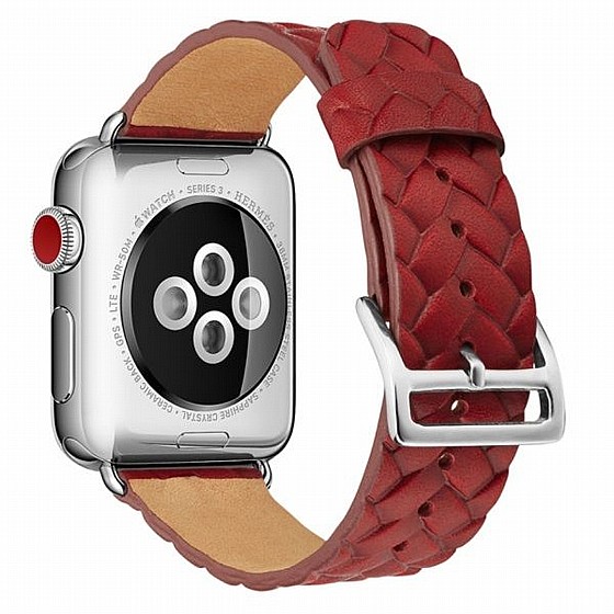 ����� ��� ����  Cowhide Embossed Leather Band ���� LaTera ����� ��� ����: Apple Watch 42mm/44mm/45mm (��� Red)