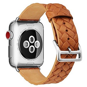 רצועת עור מדגם Cowhide Embossed Leather Band מבית LaTera לשעון חכם מדגם: Apple Watch 38mm/40mm/41mm (צבע Brown) רצועת עור מדגם Cowhide Embossed Leather Band מבית LaTera לשעון חכם מדגם: Apple Watch 38mm/40mm/41mm (צבע Brown)