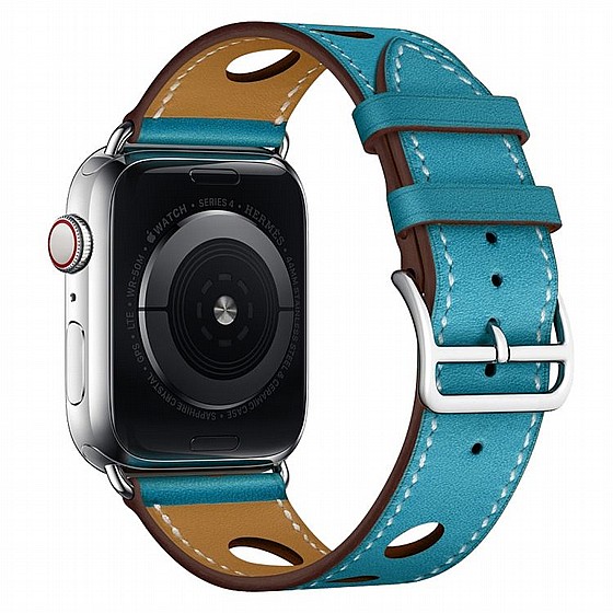 ����� ��� ����  Fashionable Circle Leather Band ���� LaTera ����� ��� ����: Apple Watch 42mm/44mm/45mm (��� Blue)