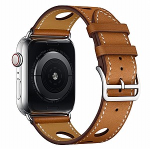 רצועת עור מדגם Fashionable Circle Leather Band מבית LaTera לשעון חכם מדגם: Apple Watch 38mm/40mm/41mm (צבע Brown) רצועת עור מדגם Fashionable Circle Leather Band מבית LaTera לשעון חכם מדגם: Apple Watch 38mm/40mm/41mm (צבע Brown)