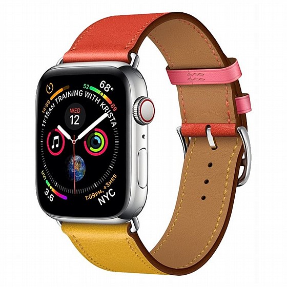 ����� ��� ����  Two Color Single Leather Band ���� LaTera ����� ��� ����: Apple Watch 38mm/40mm/41mm (��� Amber/Orange Red/Light Rose Red)