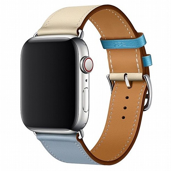����� ��� ����  Two Color Single Leather Band ���� LaTera ����� ��� ����: Apple Watch 38mm/40mm/41mm (��� Grey Blue/Pink White/Ice Blue)