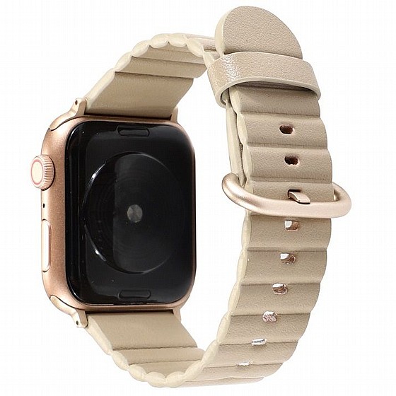 ����� ��� ����   Loop Stripes Leather Band ���� LaTera ����� ��� ����: Apple Watch 42mm/44mm/45mm (��� Champagne Gold)