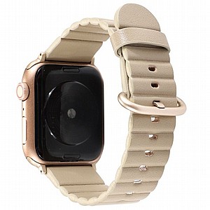 רצועת עור מדגם Loop Stripes Leather Band מבית LaTera לשעון חכם מדגם: Apple Watch 42mm/44mm/45mm (צבע Champagne Gold) רצועת עור מדגם Loop Stripes Leather Band מבית LaTera לשעון חכם מדגם: Apple Watch 42mm/44mm/45mm (צבע Champagne Gold)