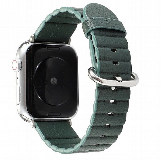 ����� ��� ����   Loop Stripes Leather Band ���� LaTera ����� ��� ����: Apple Watch 38mm/40mm/41mm (��� Dark Green)