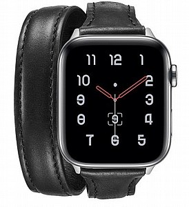 רצועת עור מדגם Thin Genuine Double Loop Leather Band מבית LaTera לשעון חכם מדגם: Apple Watch 42mm/44mm/45mm (צבע Black) רצועת עור מדגם Thin Genuine Double Loop Leather Band מבית LaTera לשעון חכם מדגם: Apple Watch 42mm/44mm/45mm (צבע Black)