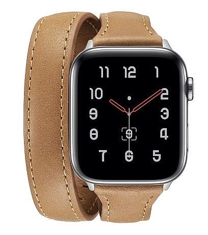 ����� ��� ����   Thin Genuine Double Loop Leather Band ���� LaTera ����� ��� ����: Apple Watch 42mm/44mm/45mm (��� Brown)
