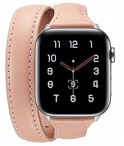 ����� ��� ����   Thin Genuine Double Loop Leather Band ���� LaTera ����� ��� ����: Apple Watch 38mm/40mm/41mm (��� Pink)