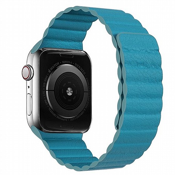 ����� ��� ����   Two Loop Magnetic Leather Band ���� LaTera ����� ��� ����: Apple Watch 42mm/44mm/45mm (��� Blue)