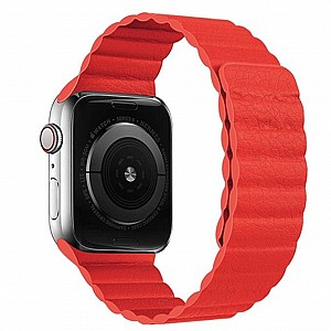 ����� ��� ����   Two Loop Magnetic Leather Band ���� LaTera ����� ��� ����: Apple Watch 38mm/40mm/41mm (��� Red)