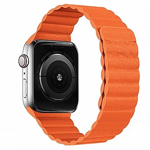 רצועת עור מדגם Two Loop Magnetic Leather Band מבית LaTera לשעון חכם מדגם: Apple Watch 38mm/40mm/41mm (צבע Orange) רצועת עור מדגם Two Loop Magnetic Leather Band מבית LaTera לשעון חכם מדגם: Apple Watch 38mm/40mm/41mm (צבע Orange)