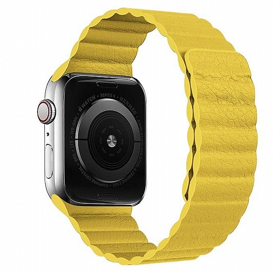 ����� ��� ����   Two Loop Magnetic Leather Band ���� LaTera ����� ��� ����: Apple Watch 38mm/40mm/41mm (��� Yellow)