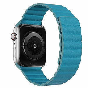 רצועת עור מדגם Two Loop Magnetic Leather Band מבית LaTera לשעון חכם מדגם: Apple Watch 38mm/40mm/41mm (צבע Blue) רצועת עור מדגם Two Loop Magnetic Leather Band מבית LaTera לשעון חכם מדגם: Apple Watch 38mm/40mm/41mm (צבע Blue)