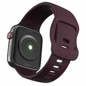 רצועת סיליקון מדגם Wrist Strap Silicone Band מבית LaTera לשעון חכם מדגם: Apple Watch 42mm/44mm/45mm (צבע Wine Red) רצועת סיליקון מדגם Wrist Strap Silicone Band מבית LaTera לשעון חכם מדגם: Apple Watch 42mm/44mm/45mm (צבע Wine Red)