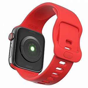 רצועת סיליקון מדגם Wrist Strap Silicone Band מבית LaTera לשעון חכם מדגם: Apple Watch 42mm/44mm/45mm (צבע Red) רצועת סיליקון מדגם Wrist Strap Silicone Band מבית LaTera לשעון חכם מדגם: Apple Watch 42mm/44mm/45mm (צבע Red)