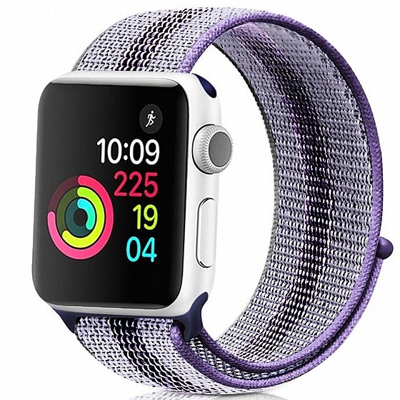 ����� �� / ������ ���� Loop Nylon Band ���� LaTera ����� ��� ����: Apple Watch 42mm/44mm/45mm (��� Striped Blue)