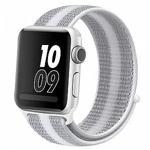 רצועת בד / ניילון מדגם Loop Nylon Band מבית LaTera לשעון חכם מדגם: Apple Watch 42mm/44mm/45mm (צבע Striped White) רצועת בד / ניילון מדגם Loop Nylon Band מבית LaTera לשעון חכם מדגם: Apple Watch 42mm/44mm/45mm (צבע Striped White)