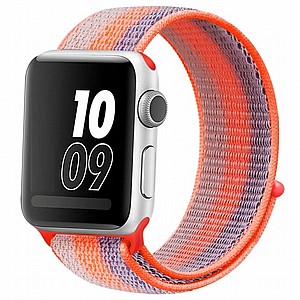 רצועת בד / ניילון מדגם Loop Nylon Band מבית LaTera לשעון חכם מדגם: Apple Watch 42mm/44mm/45mm (צבע Striped Rrange Red) רצועת בד / ניילון מדגם Loop Nylon Band מבית LaTera לשעון חכם מדגם: Apple Watch 42mm/44mm/45mm (צבע Striped Rrange Red)