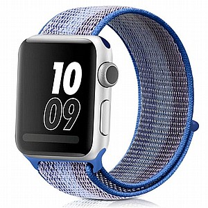 ����� �� / ������ ���� Loop Nylon Band ���� LaTera ����� ��� ����: Apple Watch 38mm/40mm/41mm (��� Striped Lake Blue)