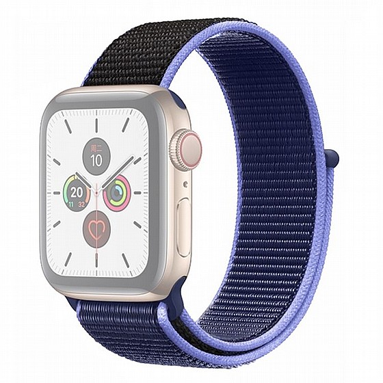 ����� �� / ������ ���� Color Matching Nylon Band ���� LaTera ����� ��� ����: Apple Watch 42mm/44mm/45mm (��� Black/Blue)