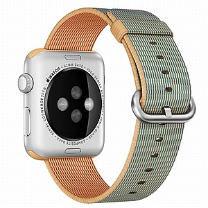 ����� �� / ������ ���� Woven Nylon Band ���� LaTera ����� ��� ����: Apple Watch 42mm/44mm/45mm (��� Gold/Royal Blue)