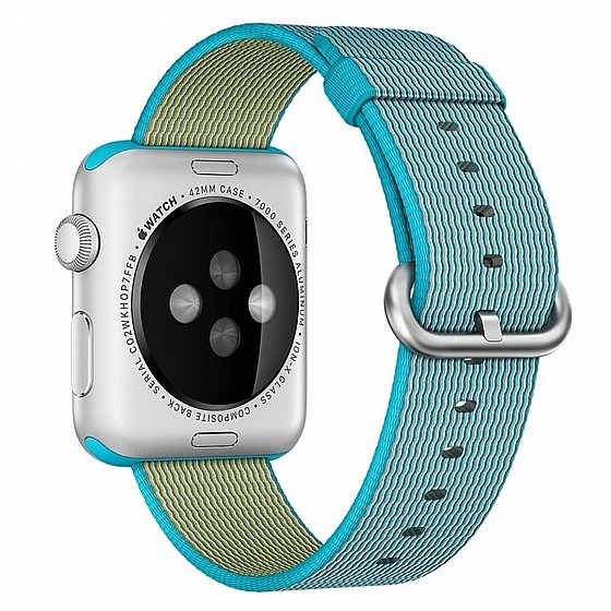 ����� �� / ������ ���� Woven Nylon Band ���� LaTera ����� ��� ����: Apple Watch 42mm/44mm/45mm (��� Scuba Blue)