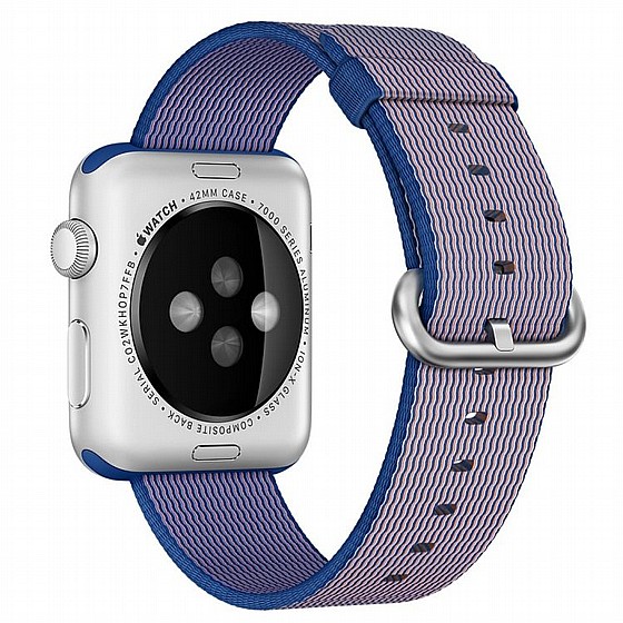����� �� / ������ ���� Woven Nylon Band ���� LaTera ����� ��� ����: Apple Watch 42mm/44mm/45mm (��� Royal Blue)
