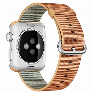 ����� �� / ������ ���� Woven Nylon Band ���� LaTera ����� ��� ����: Apple Watch 38mm/40mm/41mm (��� Gold/Red)
