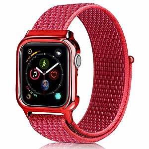 ����� �� / ������ ���� Simple Fashion Nylon Band ���� LaTera ����� ��� ����: Apple Watch 42mm/44mm/45mm (��� Hibiscus Pink)