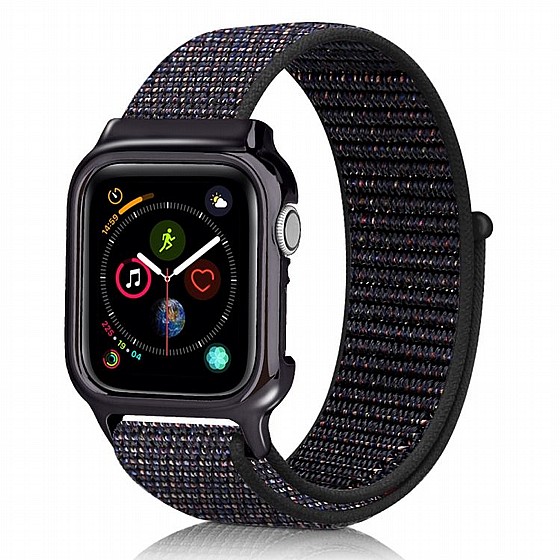 ����� �� / ������ ���� Simple Fashion Nylon Band ���� LaTera ����� ��� ����: Apple Watch 42mm/44mm/45mm (��� Official Black)