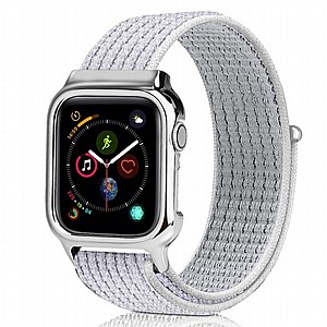 רצועת בד / ניילון מדגם Simple Fashion Nylon Band מבית LaTera לשעון חכם מדגם: Apple Watch 38mm/40mm/41mm (צבע Reflective white) רצועת בד / ניילון מדגם Simple Fashion Nylon Band מבית LaTera לשעון חכם מדגם: Apple Watch 38mm/40mm/41mm (צבע Reflective white)