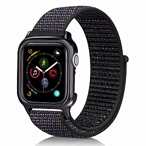 ����� �� / ������ ���� Simple Fashion Nylon Band ���� LaTera ����� ��� ����: Apple Watch 38mm/40mm/41mm (��� Official Black)