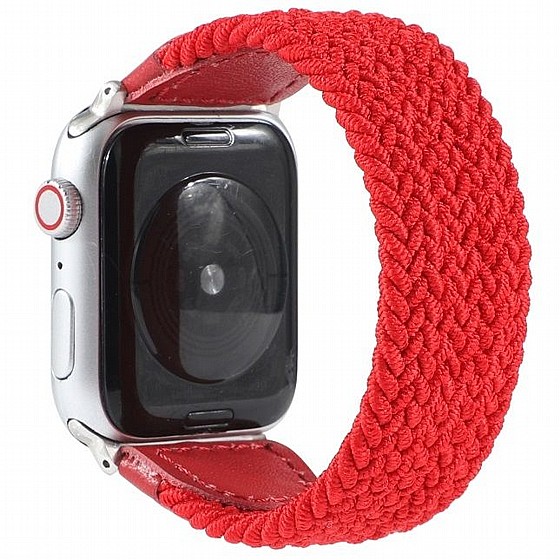 ����� �� / ������ ���� Braided Nylon Band ���� LaTera ����� ��� ����: Apple Watch 42mm/44mm/45mm (��� Red)