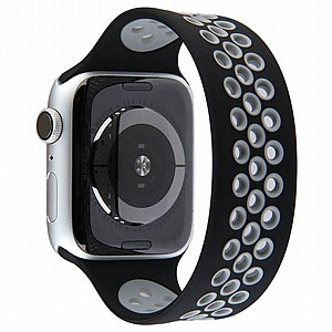 רצועת סיליקון מדגם Elastic Sport Silicone Band מבית LaTera לשעון חכם מדגם: Apple Watch 38mm/40mm/41mm (צבע Black/Grey) רצועת סיליקון מדגם Elastic Sport Silicone Band מבית LaTera לשעון חכם מדגם: Apple Watch 38mm/40mm/41mm (צבע Black/Grey)