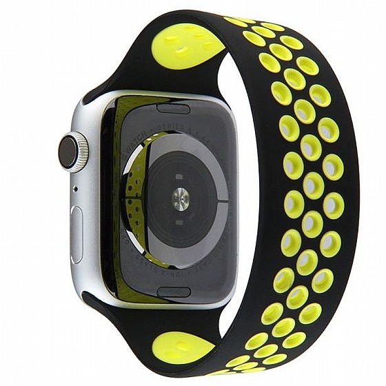 ����� ������� ����  Elastic Sport Silicone Band ���� LaTera ����� ��� ����: Apple Watch 38mm/40mm/41mm (��� Black/Yellow)