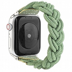 ����� �� / ������ ���� Elastic Woven Nylon Band ���� LaTera ����� ��� ����: Apple Watch 42mm/44mm/45mm (��� Green)