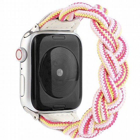 ����� �� / ������ ���� Elastic Woven Nylon Band ���� LaTera ����� ��� ����: Apple Watch 42mm/44mm/45mm (��� Rose/Red/Pink)