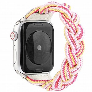 ����� �� / ������ ���� Elastic Woven Nylon Band ���� LaTera ����� ��� ����: Apple Watch 42mm/44mm/45mm (��� Rose/Red/Pink)