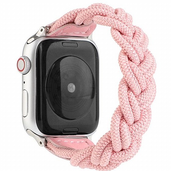 ����� �� / ������ ���� Elastic Woven Nylon Band ���� LaTera ����� ��� ����: Apple Watch 38mm/40mm/41mm (��� Pink)
