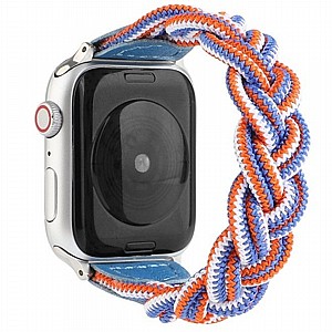 רצועת בד / ניילון מדגם Elastic Woven Nylon Band מבית LaTera לשעון חכם מדגם: Apple Watch 38mm/40mm/41mm (צבע Blue/White/Orange) רצועת בד / ניילון מדגם Elastic Woven Nylon Band מבית LaTera לשעון חכם מדגם: Apple Watch 38mm/40mm/41mm (צבע Blue/White/Orange)