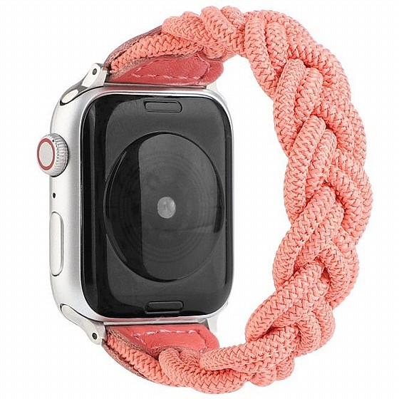 ����� �� / ������ ���� Elastic Woven Nylon Band ���� LaTera ����� ��� ����: Apple Watch 38mm/40mm/41mm (��� Watermelon Red)