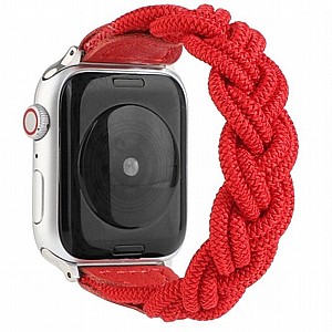 ����� �� / ������ ���� Elastic Woven Nylon Band ���� LaTera ����� ��� ����: Apple Watch 38mm/40mm/41mm (��� Red)
