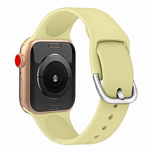 רצועת סיליקון מדגם Solid Color Silicone Band מבית LaTera לשעון חכם מדגם: Apple Watch 42mm/44mm/45mm (צבע Cream Yellow) רצועת סיליקון מדגם Solid Color Silicone Band מבית LaTera לשעון חכם מדגם: Apple Watch 42mm/44mm/45mm (צבע Cream Yellow)