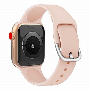 רצועת סיליקון מדגם Solid Color Silicone Band מבית LaTera לשעון חכם מדגם: Apple Watch 38mm/40mm/41mm (צבע Sand Pink) רצועת סיליקון מדגם Solid Color Silicone Band מבית LaTera לשעון חכם מדגם: Apple Watch 38mm/40mm/41mm (צבע Sand Pink)