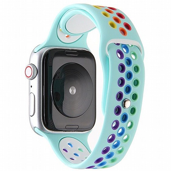 ����� ������� ���� Rainbow Sport Silicone Band ���� LaTera ����� ��� ����: Apple Watch 38mm/40mm/41mm (��� Turquoise)