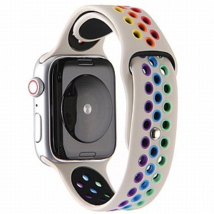 ����� ������� ���� Rainbow Sport Silicone Band ���� LaTera ����� ��� ����: Apple Watch 38mm/40mm/41mm (��� Beige)